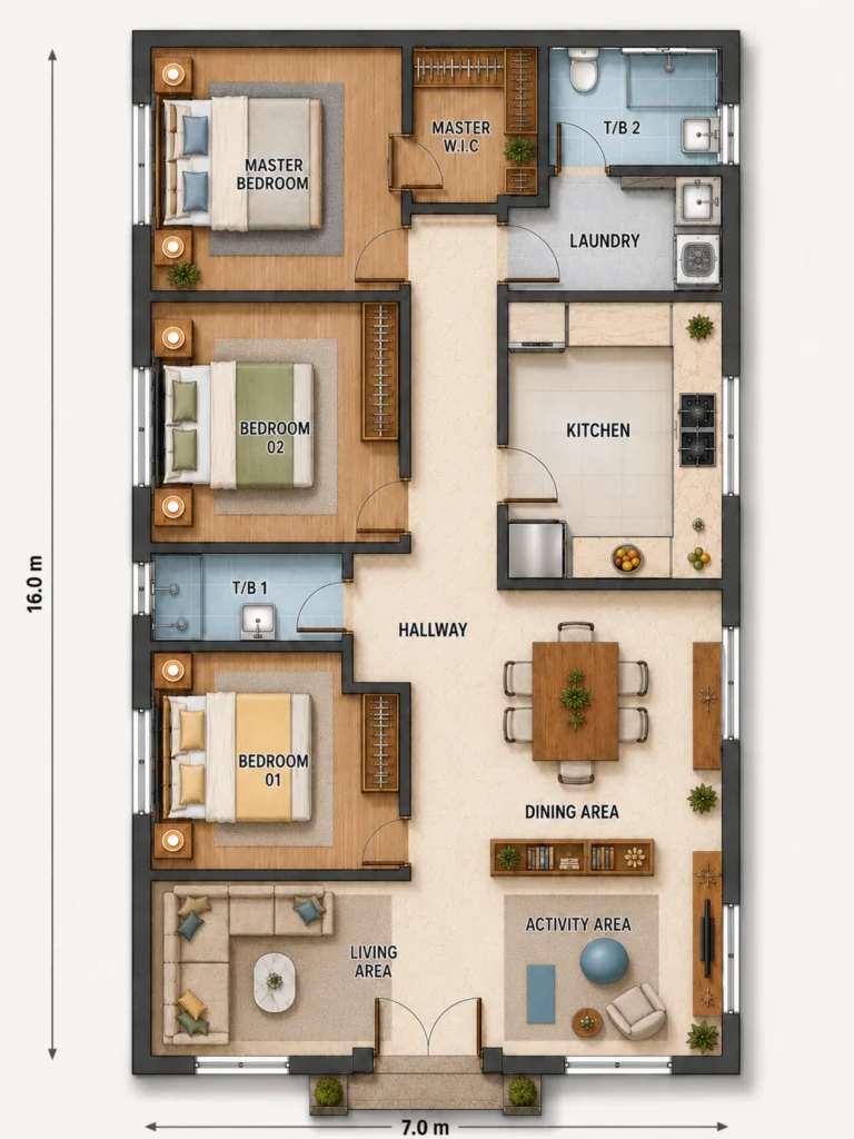 Halcyon-A1 1F colour floor plan