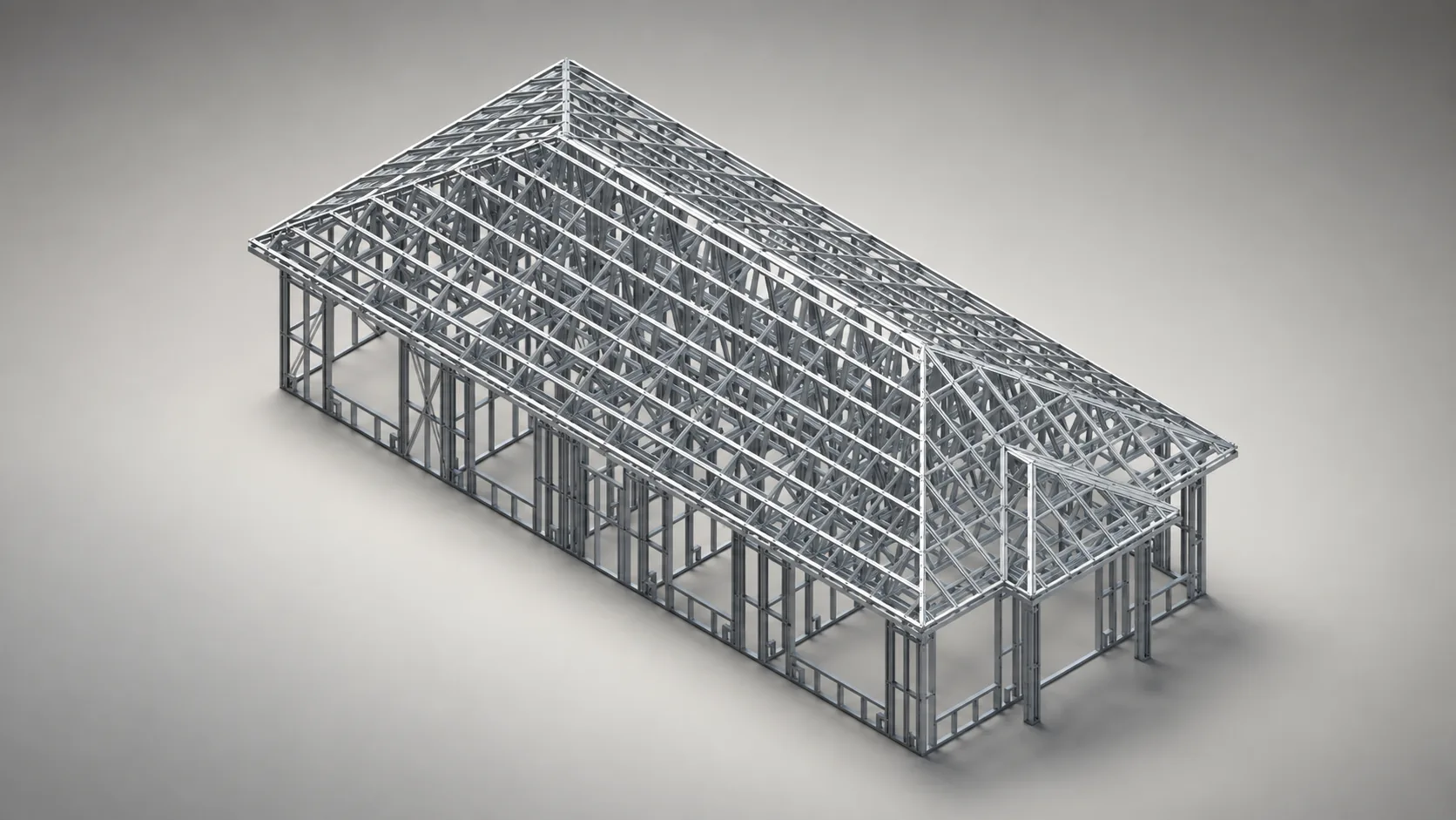 Light-gauge steel framing render for The Ashford villa concept