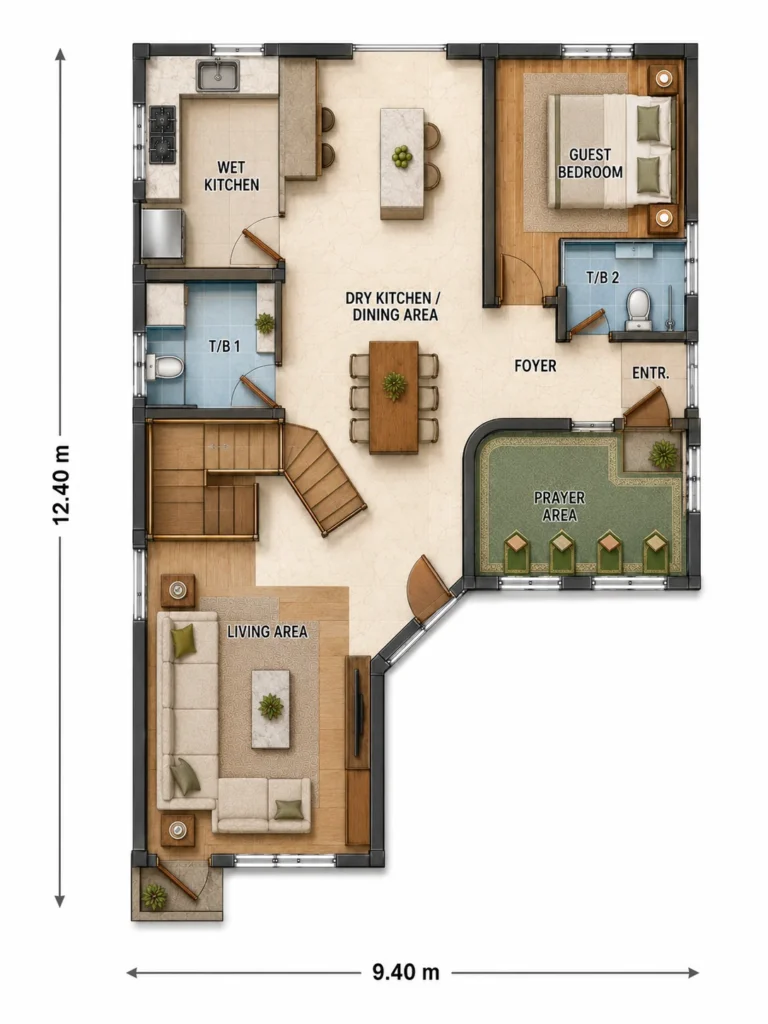 Halcyon-B1 1F colour floor plan