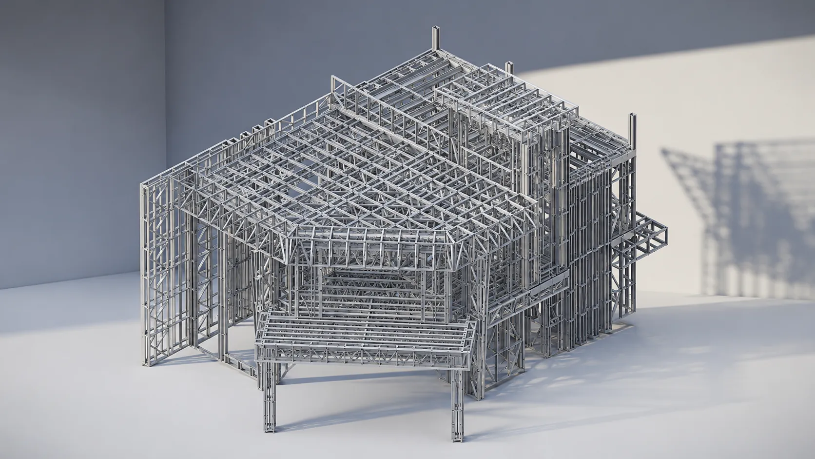 Light-gauge steel frame for the Halcyon B1 two-storey villa concept