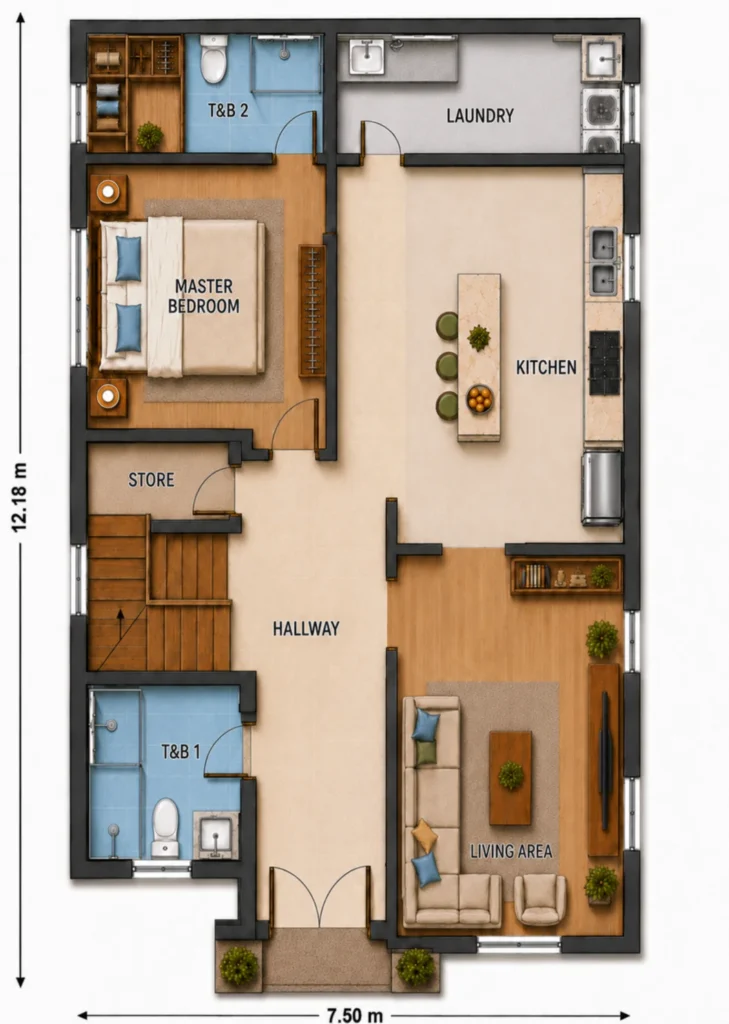 Halcyon-B3 1F colour floor plan